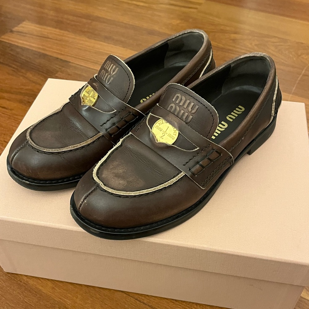 miumiu penny loafers